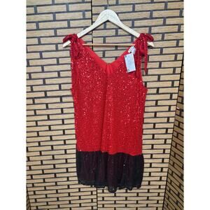TCEC Red And Black Sequin‎ Dress Size Large
